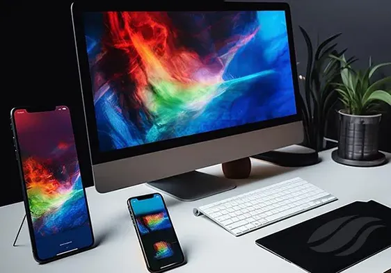 CONCEPTiNET team collaborating on a web design project at their Liberty Lake office